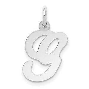 14k White Gold, Sophia Collection, Small Script Initial G Pendant